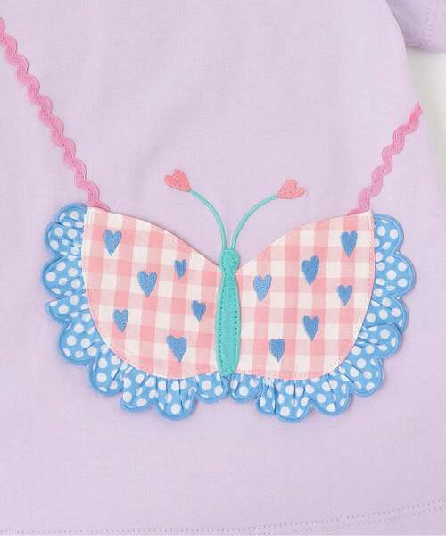 tシャツ ちょうちょポシェットTシャツ キッズ 子供服 女の子の画像