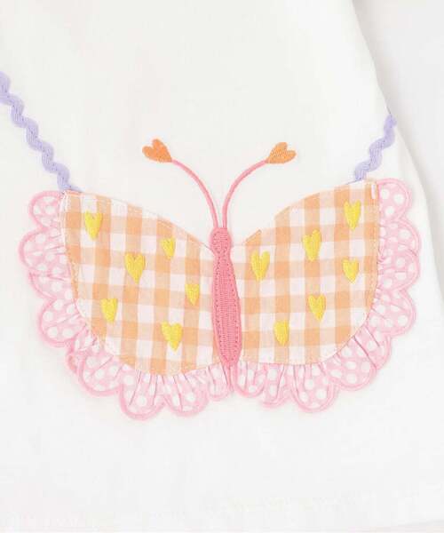 tシャツ ちょうちょポシェットTシャツ キッズ 子供服 女の子の画像