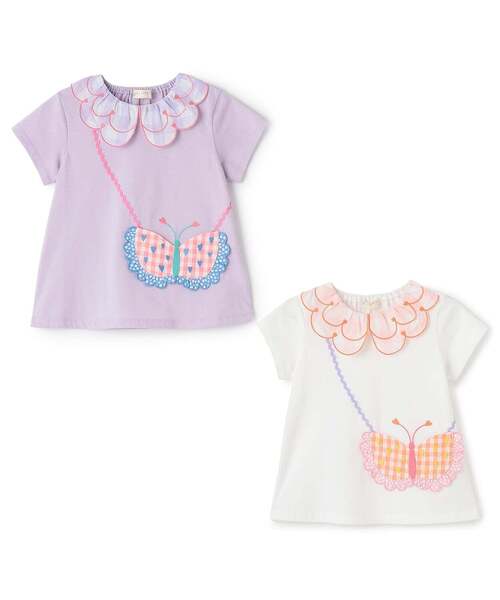 tシャツ ちょうちょポシェットTシャツ キッズ 子供服 女の子の画像