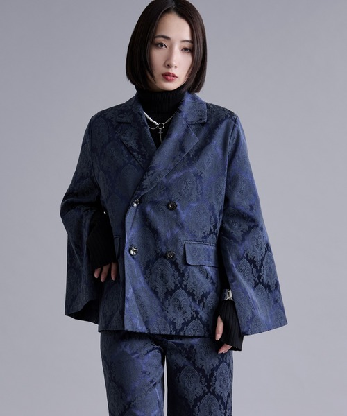 専用 エルマンノシェルヴィーノ ネイビー ジャケット ボウタイコート Ellno Loset（エルノロゼット） ジャケット LARGE ネイビー メンズ
