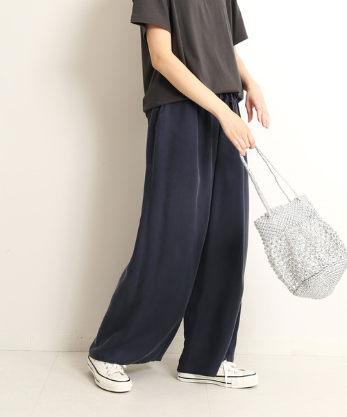 「SLOBE IENA」 イージーパンツ 36 ネイビー レディース_画像2