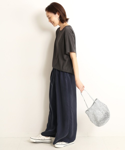 「SLOBE IENA」 イージーパンツ 36 ネイビー レディース_画像3