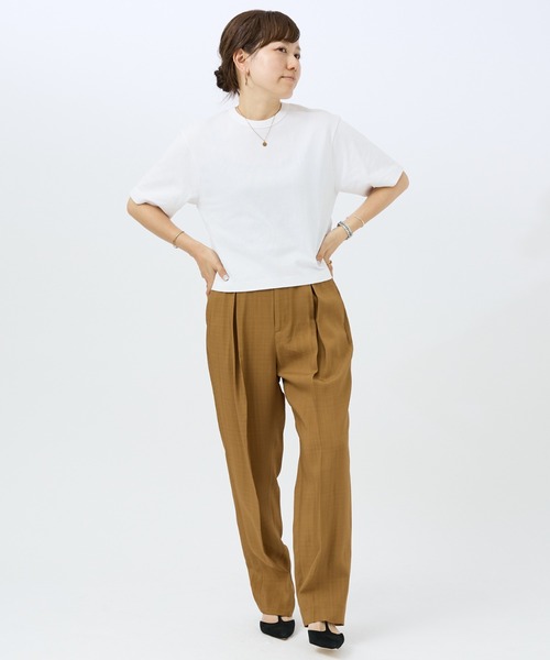 ワイドパンツ パンツ ドライヴィスコースタックワイドパンツ レディースの画像