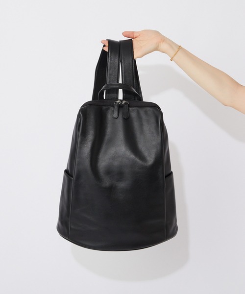 美品✨　イアパピヨネ　レザースタンドリュック　ブラック　黒色 ear PAPILLONNER（イア パピヨネ） リュック FREE ブラック レディース