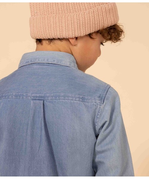「PETIT BATEAU」 「KIDS」長袖シャツ 10YEAR ブルー キッズ_画像6