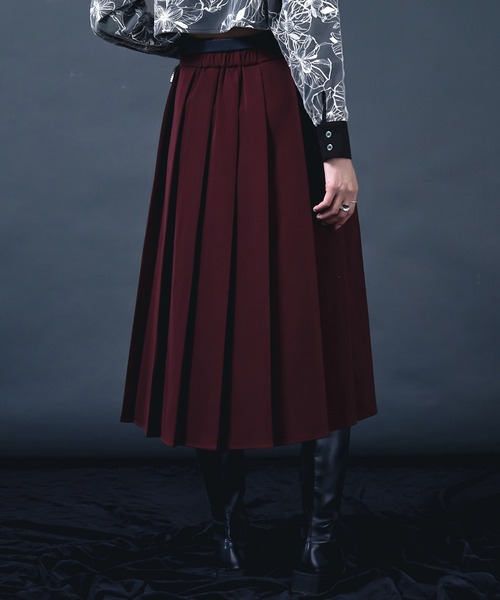 「Ellno de Mavie」 「Julia Boutique」プリーツスカート FREE ボルドー レディース_画像6