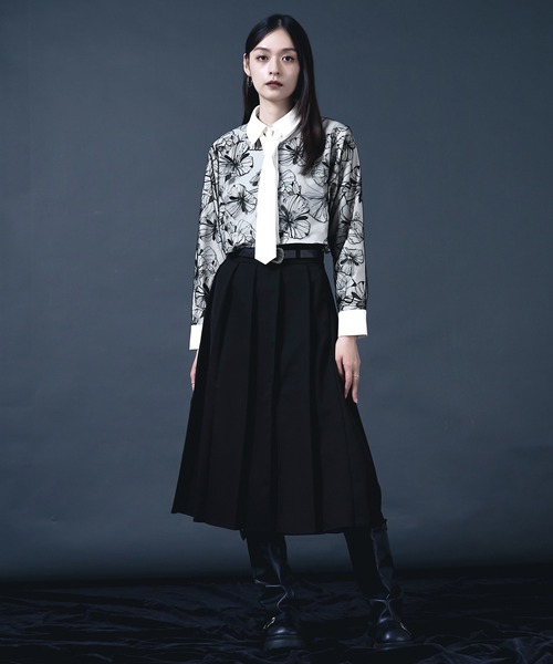 「Ellno de Mavie」 「Julia Boutique」プリーツスカート FREE ボルドー レディース_画像7