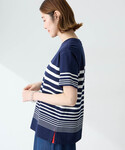 tシャツ 半袖 パネルボーダーTシャツ「接触冷...の詳細画像4
