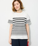 tシャツ 半袖 パネルボーダーTシャツ「接触冷...の詳細画像5