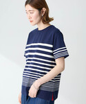 tシャツ 半袖 パネルボーダーTシャツ「接触冷...の詳細画像3