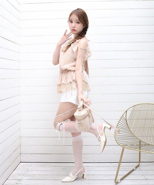 one after another NICE CLAUP ワイドパンツ パンツ リボン付き