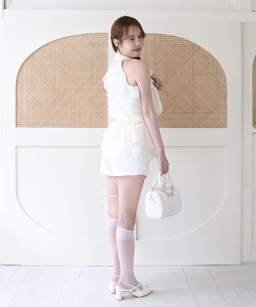 one after another NICE CLAUP ワイドパンツ パンツ リボン付き