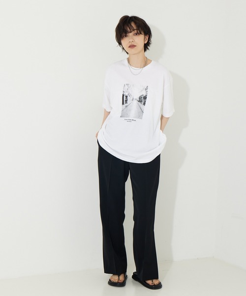 「upperhights」 半袖Tシャツ フリー ホワイト レディース_画像4