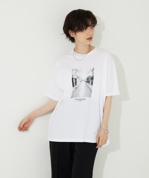 「upperhights」 半袖Tシャツ フリー ホワイト レディース_画像5