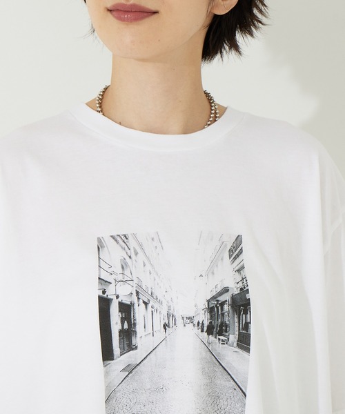 「upperhights」 半袖Tシャツ フリー ホワイト レディース_画像8