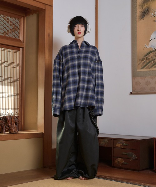 「狐独」 スラックス LARGE グレー メンズ_画像3