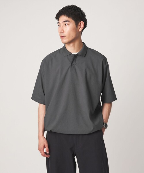 【新品未使用】MARK&LONA 半袖ポロシャツブラック裾ドローコード付（L） green label relaxing（グリーンレーベルリラクシング） ポロシャツ
