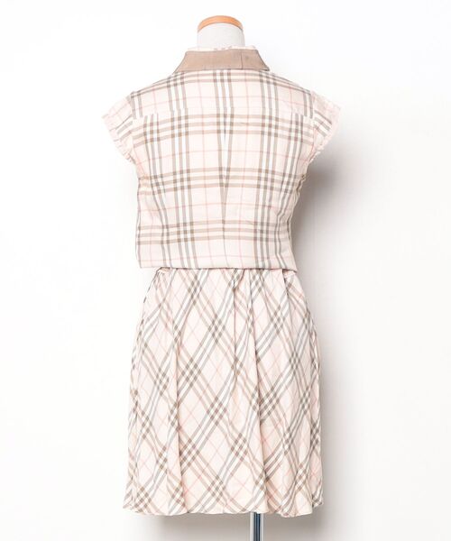 Burberry バーバリー シャツ ワンピース　ストライプ　チェック　6Y BURBERRY（バーバリー） チェック柄シャツワンピース 38 ピンク