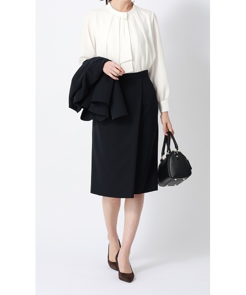 「AOYAMA」 「&ress」長袖ブラウス M ライトグレー レディース_画像3
