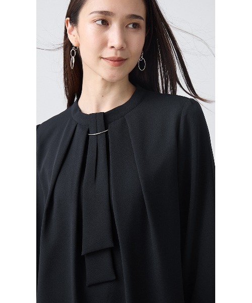「AOYAMA」 「&ress」長袖ブラウス M ライトグレー レディース_画像8