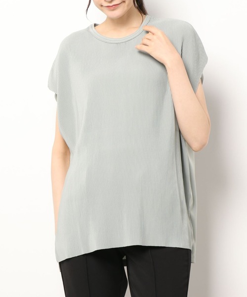 tシャツ WHITELAND/ホワイトランド/プリーツノースリーブ レディース メンズ