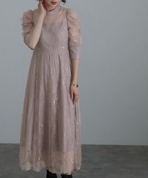 【7/20まで出品】atlo袖あり ミモレ丈3点セット結婚式オケージョンドレス atlo（アトロ） ドレス 結婚式 パーティードレス 七分袖とミモレ丈