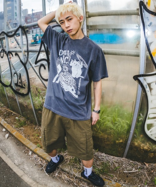tシャツ 「mahagrid/マハグリッド」DON’T PANIC PIGMENT TEE/ドントパニックピグメント 半袖 カットソー レディース メ mahagrid/マハグリッド』DON'T PANIC PIGMENT TEE/ドント
