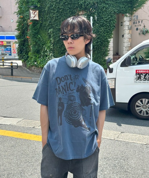 tシャツ 「mahagrid/マハグリッド」DON’T PANIC PIGMENT TEE/ドントパニックピグメント 半袖 カットソー レディース メ mahagrid/マハグリッド』DON'T PANIC PIGMENT TEE/ドント