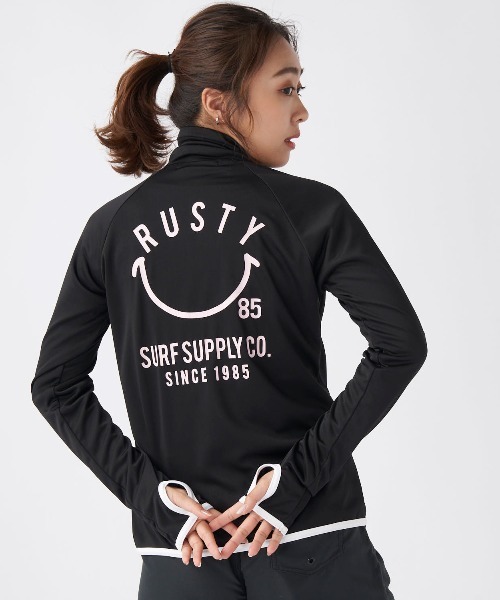 専用　RUSTY/ラスティー」パット付きレディース長袖ジップ   ラッシュガード 楽天市場】【最短翌日配達】 【半額以下】ラッシュガード