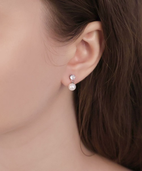 e.m.ピアス　ジルコニア　パール　ピアス　両耳 ジルコニア×パール ピアス（ピアス（両耳用））｜Jouete