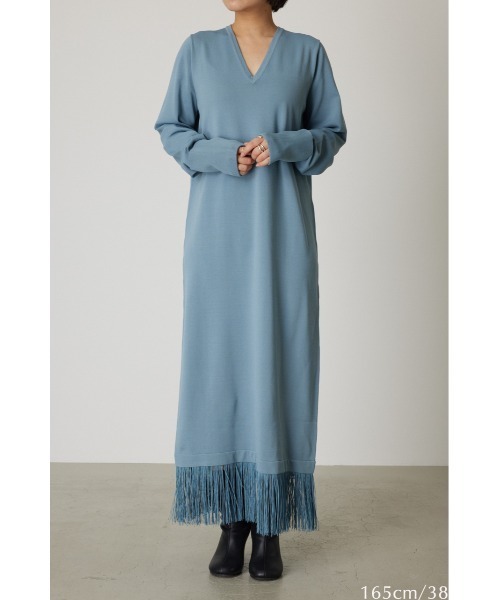 RIM.ARK パーティードレス ワンピース Fringe flare dress フリンジ