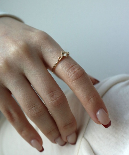 指輪 リング 「Pocket Ring」K10アクアマリンリング レディースの画像