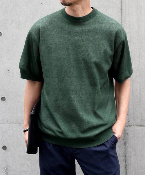 SHIPS any tシャツ any: 「手洗い可能」リネンミックス サマーニット