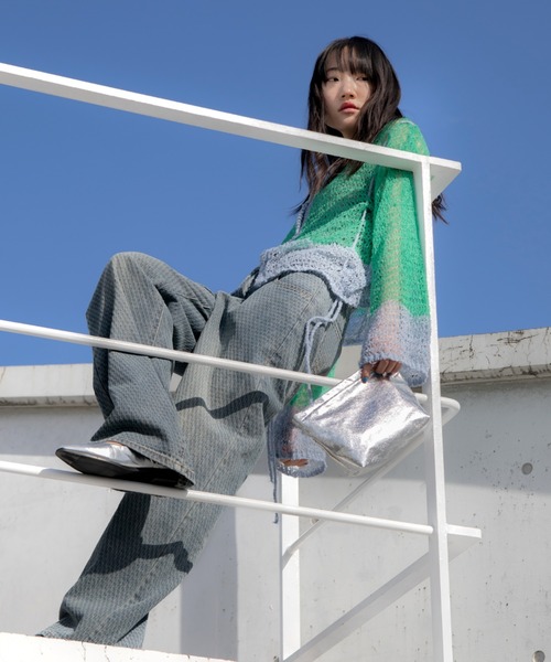 伊太利屋 GK ストレッチ ストレートパンツ デニム ジーンズ モノグラム atelier SOMETHING DRESSING-UP STRAIGHT/ドレスアップ