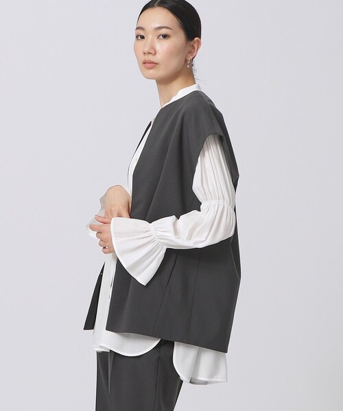 INDIVI GALLEST ベスト ジレ バルーンジレ レディース