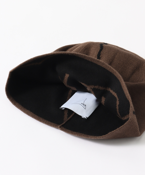 ROA ブラウン ニット帽 ROA（ファッション） ニット帽 ニットキャップ ROA Beanie Logo
