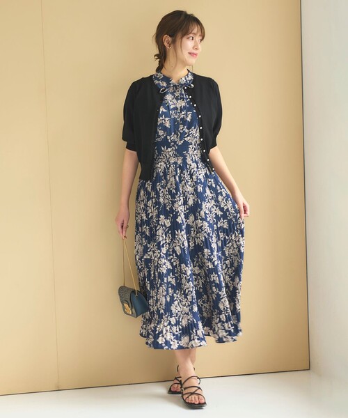 Feroux カーディガン ワンピース 花柄 透け感 フリル Feroux カーディガン ワンピース 花柄 透け感 フリル
