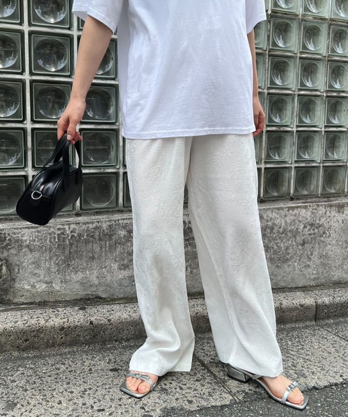 フラワー ワイドレッグ パンツ 韓国 ユニセックス 春 秋 nr9007 パンツ フラワー柄 ワイドパンツ レディース メンズ : ZOZOTOWN