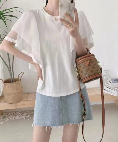 tシャツ バタフライシアースリーブプルオーバー レディース deux amour tシャツ バタフライシアースリーブプルオーバー
