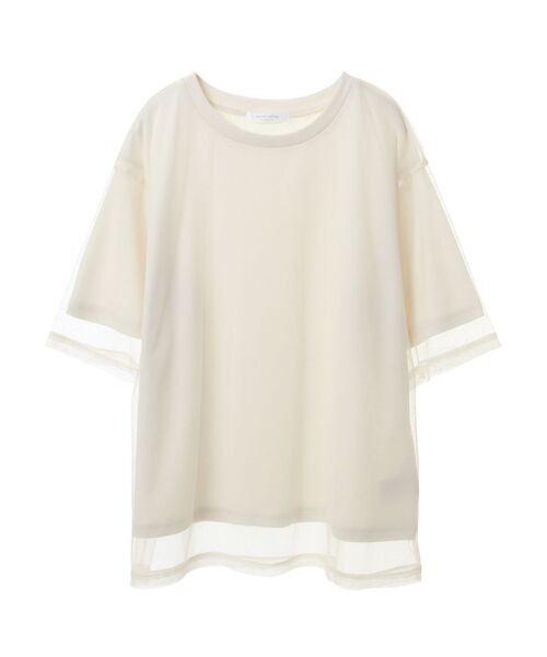 tシャツ チュールレイヤードジャージプルオーバー　Tシャツ・カットソー レディース Green Parks tシャツ BEST PRICE チュールレイヤードプル