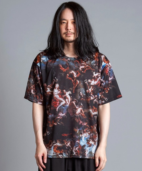 NO ID.（ノーアイディー） tシャツ 「NO ID.」Mural Print Big T-Shirt