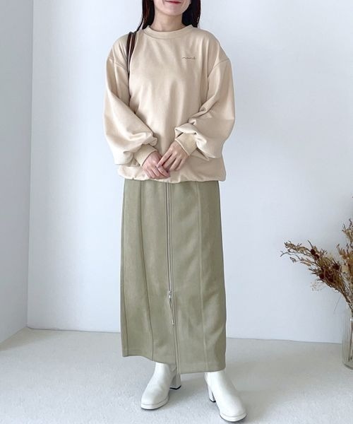 mysty woman（ミスティウーマン） スカート スエードライクzipナロー