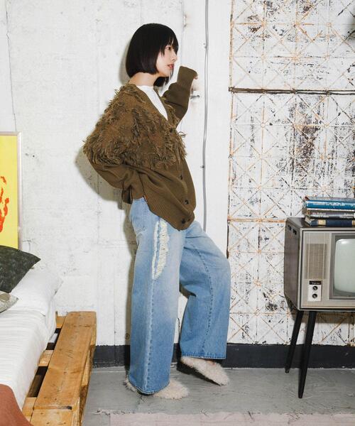 最終値下げ本日まで！ BODE フリンジ付きカーディガン M KBF（ケービーエフ） カーディガン ジャガードフリンジカーディガン