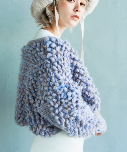 カーディガン KNIT BOLERO CARDIGAN レディース VIAVANDA カーディガン KNIT BOLERO CARDIGAN レディース