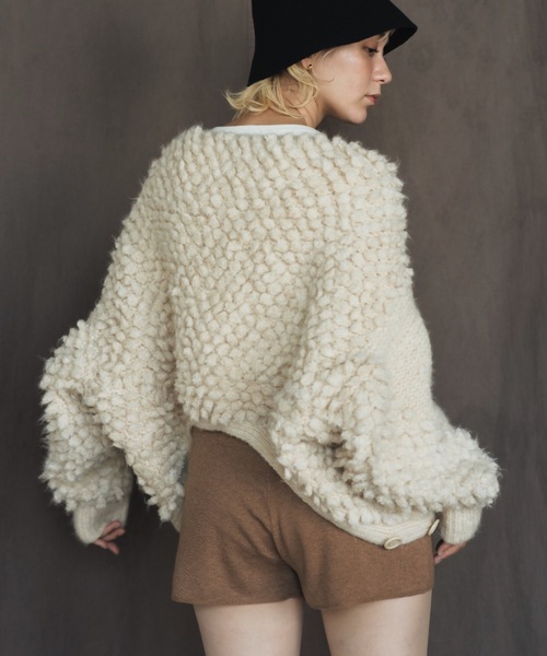 ORIENT MILLINERY カーディガン 「HAND KNIT」 PIGMO KNIT 2WAY