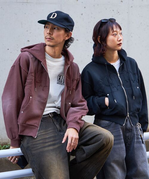 seeset パーカースエット　新品 DEVICE select 韓国風ビッグシルエット カレッジロゴ フーディー