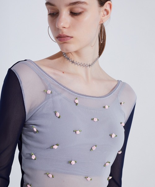 トップス SORIN Rose Motif Bicolor Top Rose Motif Bicolor Top（カットソー/Tシャツ）｜SORIN（ソリン