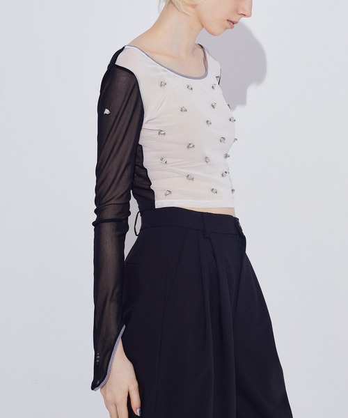 トップス SORIN Rose Motif Bicolor Top SORIN tシャツ Rose Motif Bicolor Top レディース : ZOZOTOWN