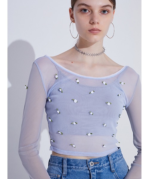 SORIN（ソリン） tシャツ Rose Motif Bicolor Top レディース