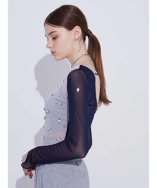 SORIN tシャツ Rose Motif Bicolor Top レディース : ZOZOTOWN